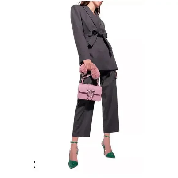 Pinko Emeline Belted Wool Blend Blazer Gray Italy Size 12 US / 48 IT - Picture 15 of 15